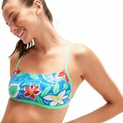 Womens Retro Floral Allover Digital Cross Back Crop Top -ALLENS SWIMWEAR Sales 8 1172715170 w4