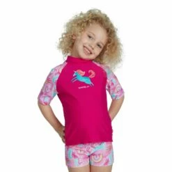 Girls Short Sleeve Printed Rash Top Set -ALLENS SWIMWEAR Sales 8 11882h125 x4