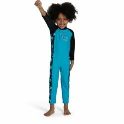 Boys Printed Panel Long Sleeve All-In-One Sun Suit -ALLENS SWIMWEAR Sales 8 13502h030 x1