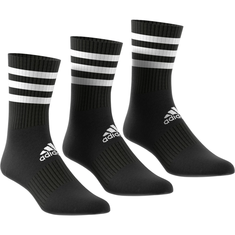 3-Stripes Cushioned Crew Socks 3 Pairs 4 3-Stripes Cushioned Crew Socks 3 Pairs - Image 2