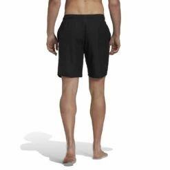 Classic Length 3-Stripes Swim Shorts -ALLENS SWIMWEAR Sales hc8562 4 apparel on model back view white