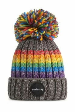 Graphite Rainbow Bobble Hat