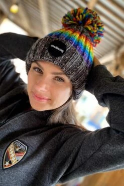 Graphite Rainbow Bobble Hat -ALLENS SWIMWEAR Sales super bobble rainbowg pt33 926x1389px 1