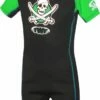 Kids Pirate 2mm Summer Shortie Wetsuit 1 Kids Pirate 2mm Summer Shortie Wetsuit -ALLENS SWIMWEAR Sales twf pirate green