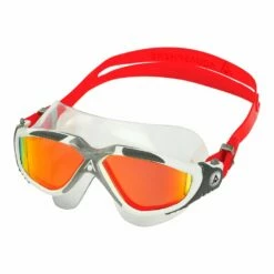 Vista Titanium Mirror Goggle -ALLENS SWIMWEAR Sales vista ms5050915lmr white red lmr 01 left